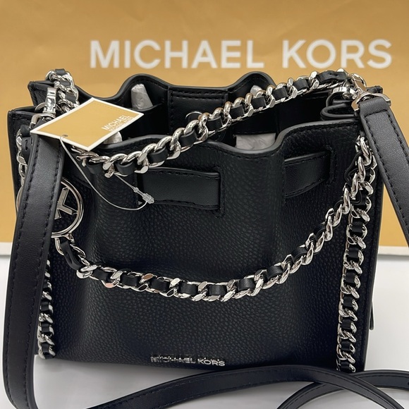 Michael Kors Women's Mina Sm Belted Chain Crossbody Bag - Black - Shoulder Bags - Picture 13 of 16